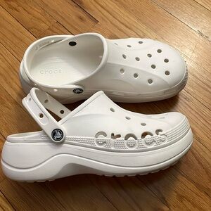 Crocs bae clog‎ white platform shoes